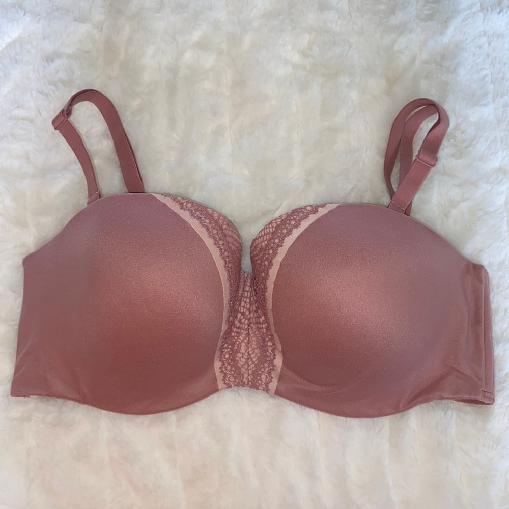 Body by VICTORIA'S SECRET VS Lined Strapless Convertible Bra Lace  Pink  32DD  E